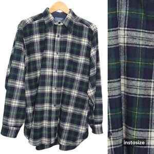 VTG Pendleton Wool Board Shirt Men’s L Green Tartan Plaid USA Made